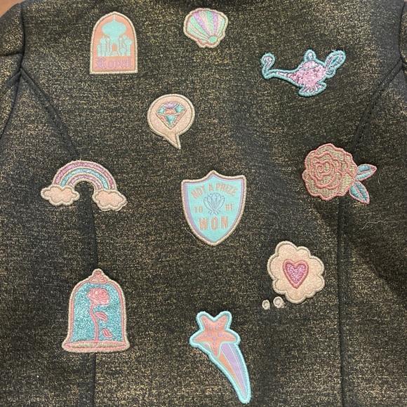 KIDS DISNEY PRINCESS METALLIC MOTO JACKET WITH APPLIQUES/SIZE: 7/8 - Picture 14 of 15